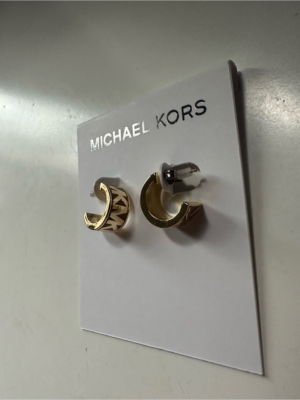 Michael Kors Gold-Tone Hoop Huggie Earrings NWT